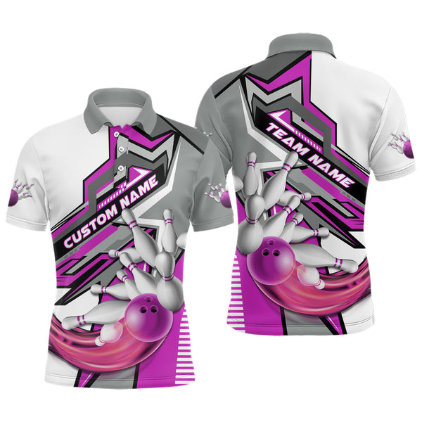 Personalized Multi-Color Bowling Team Jerseys, Bowling Tournament Polo / Quarter Zip Shirts For Men And Women IPHW5934
