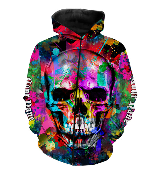 Skull Colorful 3D All Over Printed Shirts, Hoodie - Personalized Gifts for Men, Women and Kid - FSD2580