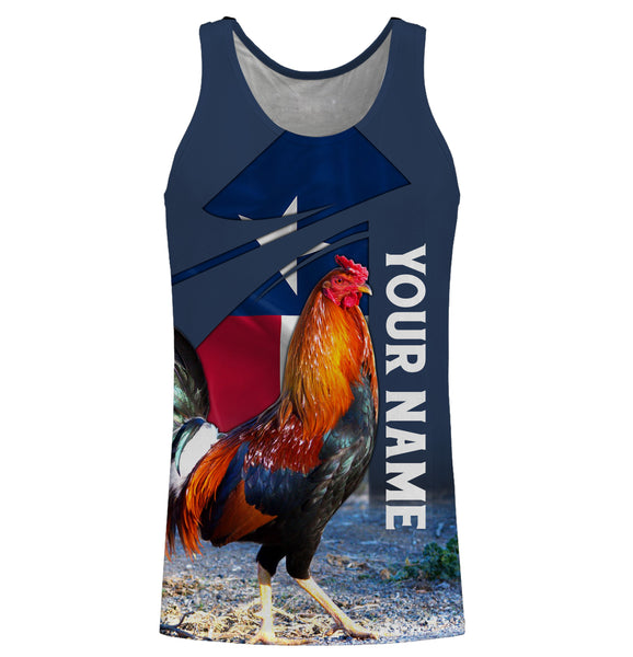 Rooster Texas Flag Custom Name 3D All Over Printed Shirts, Hoodie - Rooster Lovers Gifts Idea FSD2613