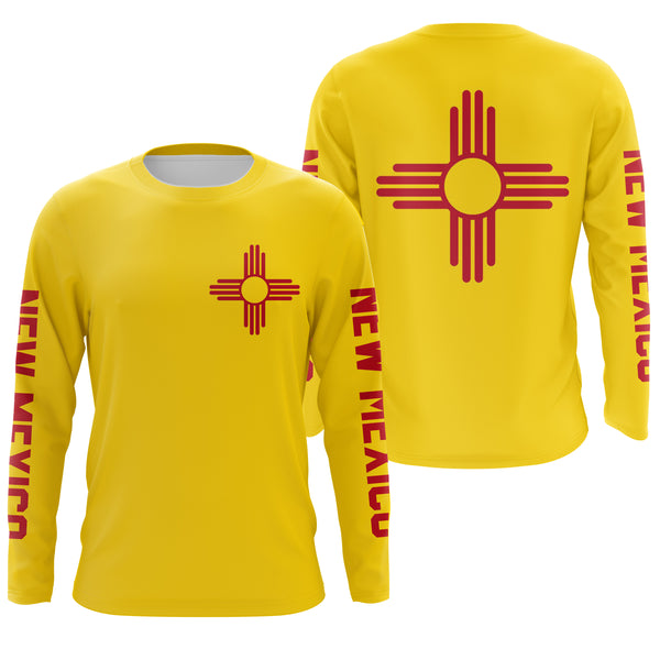 New Mexico Zia symbol custom UV protection Shirt, New Mexico flag Tee shirt Long sleeve for Men Women FSD3593