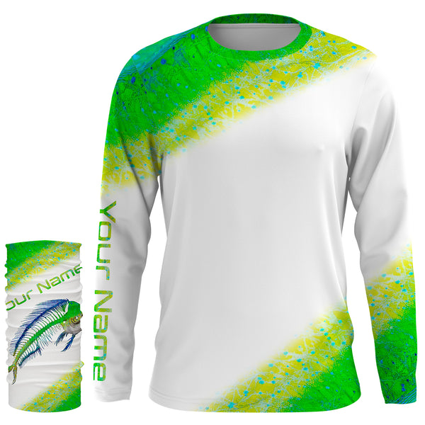 Mahi Mahi Long Sleeve Fishing Shirt for Men, personalized performance Fishing Shirts TTS0029