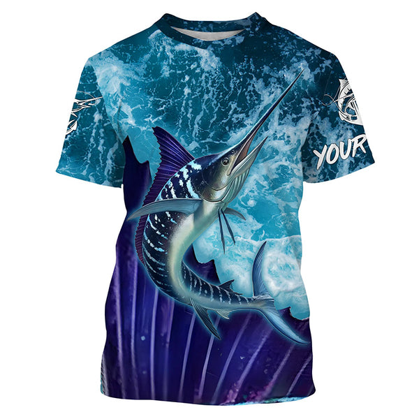 Marlin Fishing Saltwater Custom name 3D All Over Printed Shirt, Hoodie TTS0596
