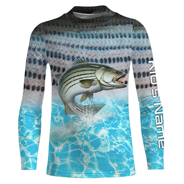 Striped Bass Saltwater Fishing Custom Long Sleeve Fishing Shirts TTS0420