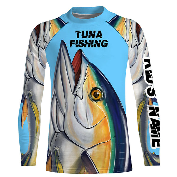 Yellowfin Tuna Custom name Long Sleeve tournament Fishing jerseys TTS0547