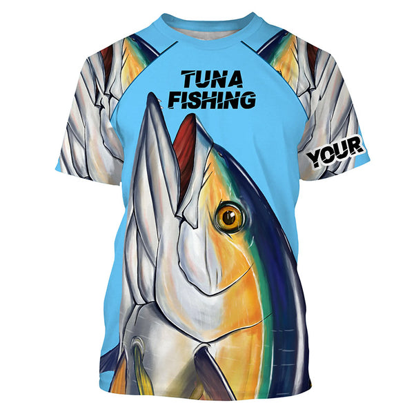Yellowfin Tuna Custom name Long Sleeve tournament Fishing jerseys TTS0547