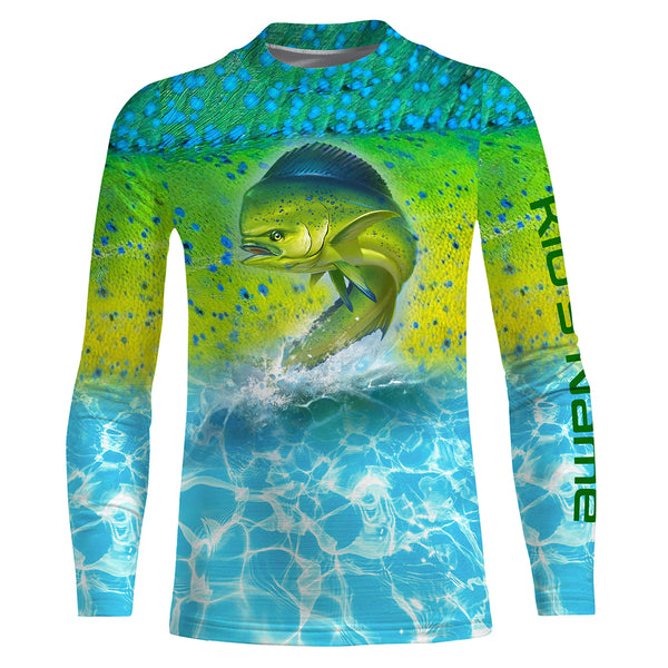 Mahi Mahi Saltwater Fishing Custom Long Sleeve Fishing Shirts TTS0010