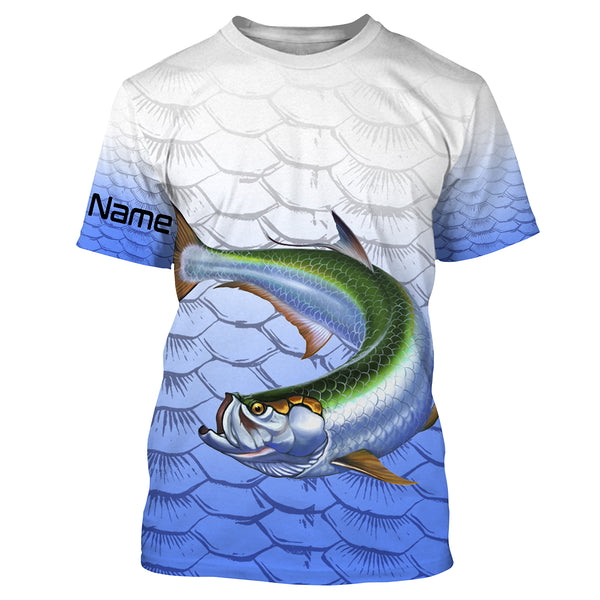 Tarpon Fishing Shirt for Men Long Sleeve Sun Protection UV UPF 30+ T-Shirts TTS0038