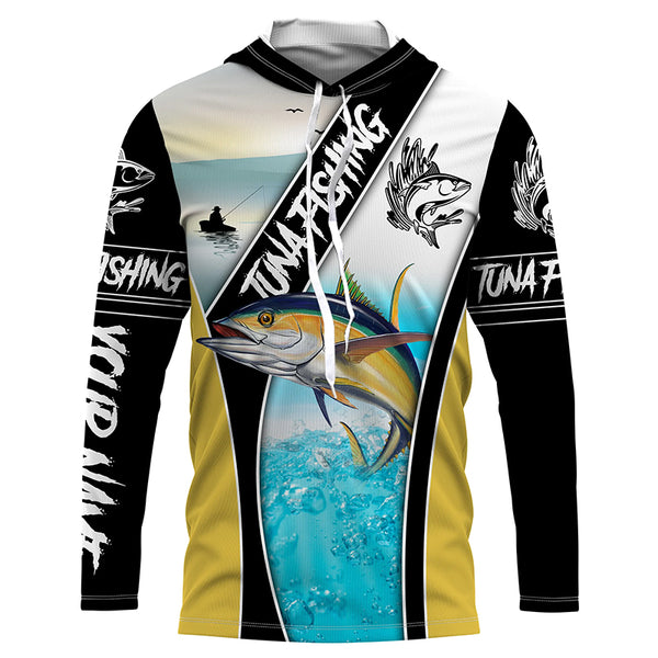 Yellowfin Tuna Fishing Performance Shirt, Fishing Tournament Long Sleeves UPF30+ TTS0391