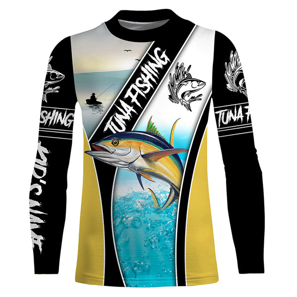 Yellowfin Tuna Fishing Performance Shirt, Fishing Tournament Long Sleeves UPF30+ TTS0391