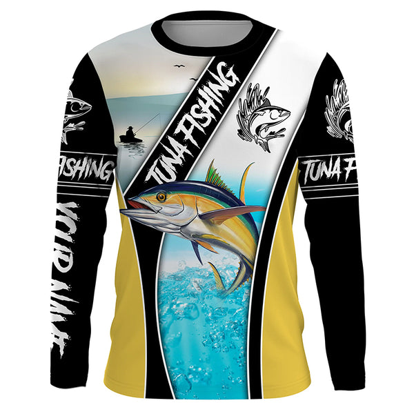 Yellowfin Tuna Fishing Performance Shirt, Fishing Tournament Long Sleeves UPF30+ TTS0391