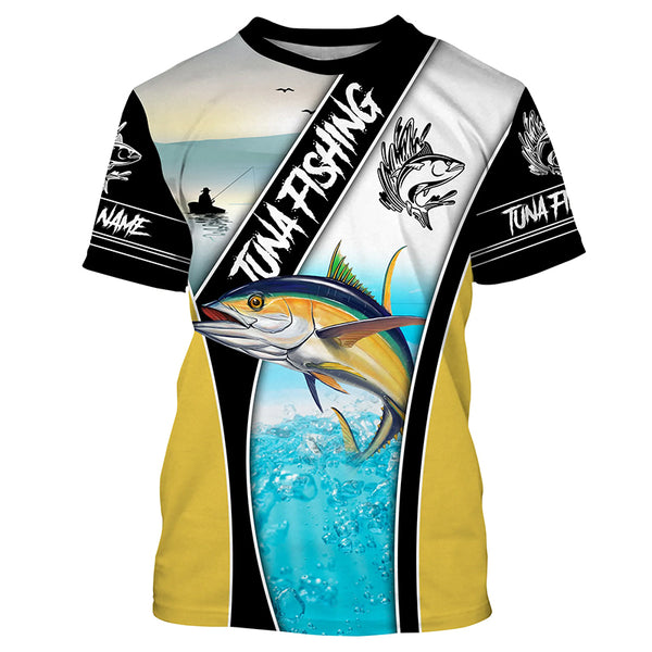 Yellowfin Tuna Fishing Performance Shirt, Fishing Tournament Long Sleeves UPF30+ TTS0391