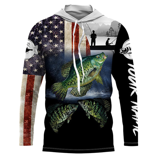 Crappie Fishing Custom Name American Flag 3D All Over Printed Shirt, Hoodie TTS0607