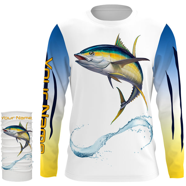 Yellowfin Tuna fishing UV Protection Shirts, personalized performance Fishing Shirts TTS0049