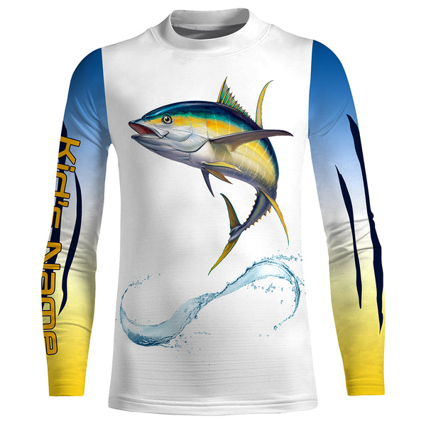 Yellowfin Tuna fishing UV Protection Shirts, personalized performance Fishing Shirts TTS0049