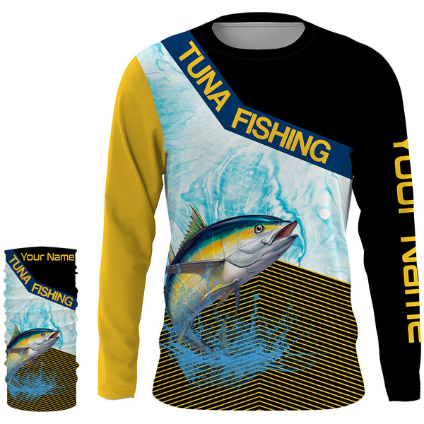 Yellowfin Tuna Fishing Custom Long sleeve Fishing Shirts, Fishing jerseys TTS0056
