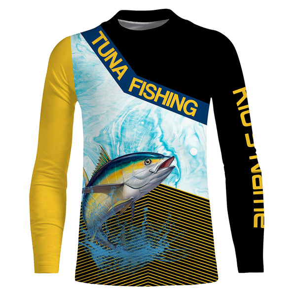 Yellowfin Tuna Fishing Custom Long sleeve Fishing Shirts, Fishing jerseys TTS0056
