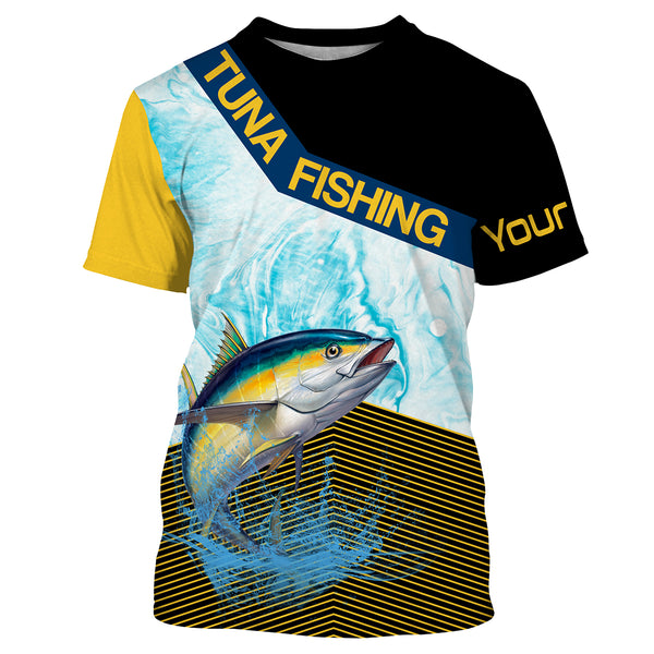 Yellowfin Tuna Fishing Custom Long sleeve Fishing Shirts, Fishing jerseys TTS0056