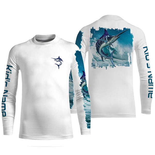 Marlin Fishing Shirt for Men Long Sleeve Sun Protection UV UPF 30+ T-Shirts TTS0061