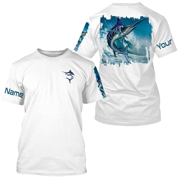 Marlin Fishing Shirt for Men Long Sleeve Sun Protection UV UPF 30+ T-Shirts TTS0061