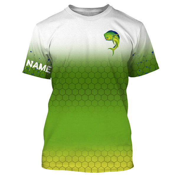 Customized Mahi Mahi  fishing shirts, long sleeve performance fishing shirts TTS0091