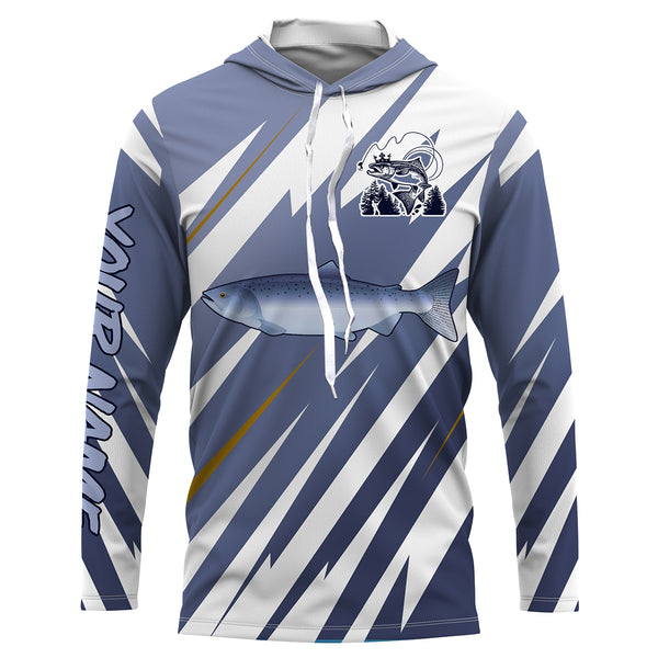 Customized Chinook Salmon fishing shirts, long sleeve performance fishing shirts TTS0104