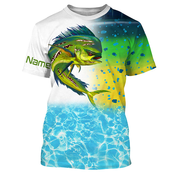 Mahi Mahi Fishing Custom Name Sun Protection Long Sleeve Fishing Shirts TTS0788