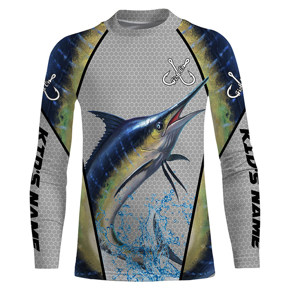 Marlin fishing personalized custom name sun protection long sleeve fishing shirts TTS0182