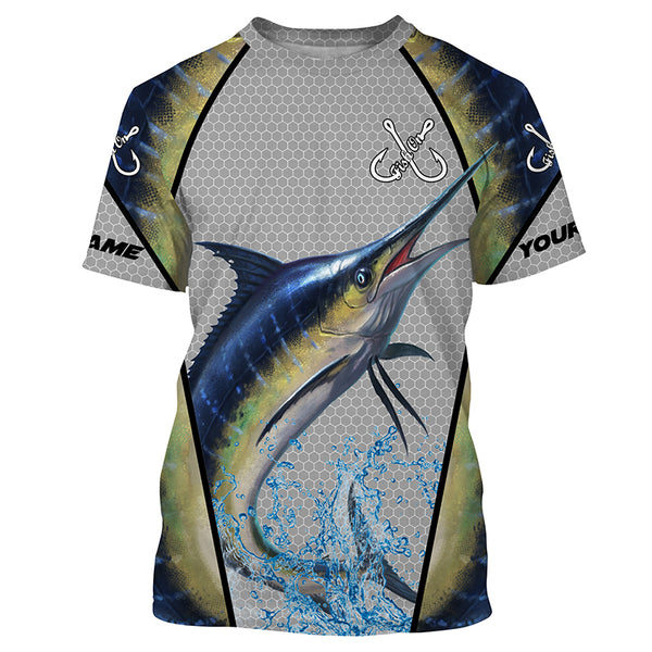 Marlin fishing personalized custom name sun protection long sleeve fishing shirts TTS0182