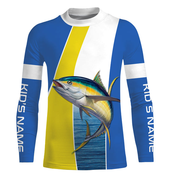 Yellowfin Tuna Long Sleeve Fishing Shirt for Men, UPF Performance Clothing TTS0208