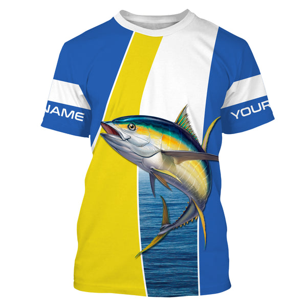 Yellowfin Tuna Long Sleeve Fishing Shirt for Men, UPF Performance Clothing TTS0208