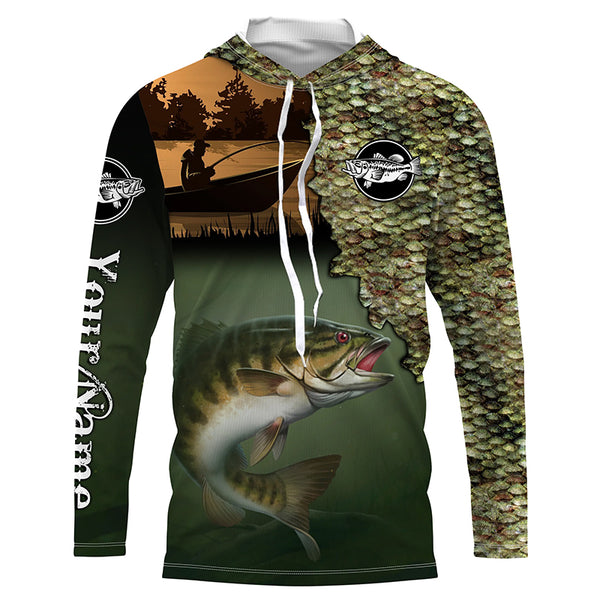 Smallmouth Bass Fishing scale Custom long sleeve performance fishing shirts TTS0638