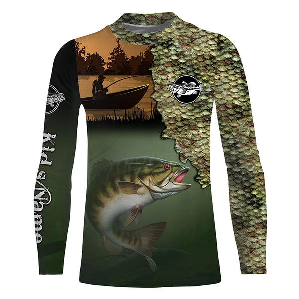 Smallmouth Bass Fishing scale Custom long sleeve performance fishing shirts TTS0638