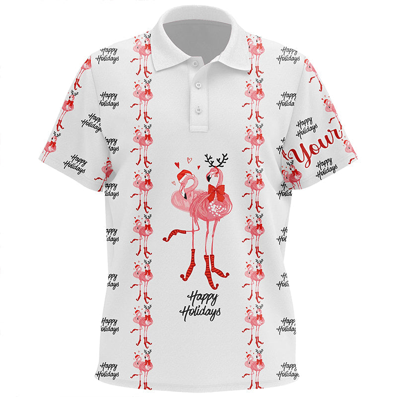 Tropical Santa Watercolor Flamingos Kids Golf Polo Shirt Christmas Golf Shirts For Kid LDT0756