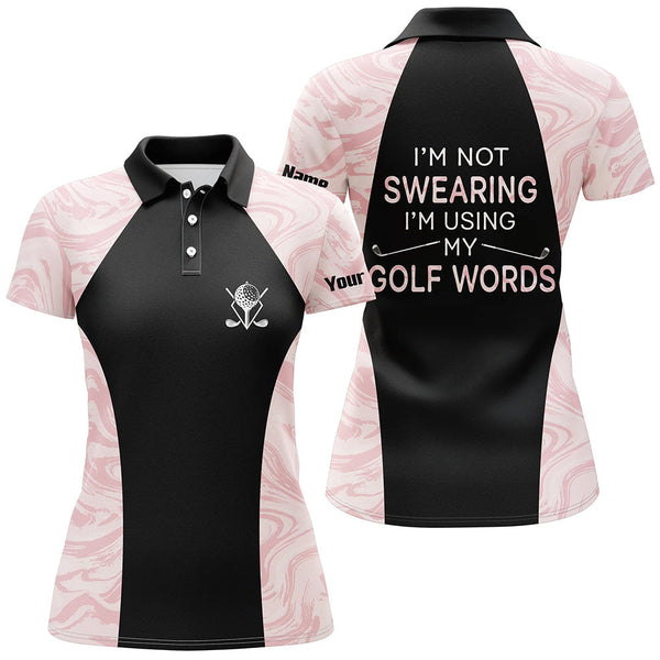 I'm Not Swearing I'm Using My Golf Words Seamless Pattern Women Polo Shirt, Golf Shirt For Ladies LDT0034