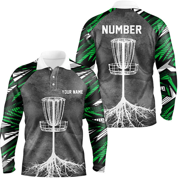 Mens Disc Golf Polo Shirt Grey Green Camo Custom Disc Golf Shirts For Men Golf Gifts LDT0726