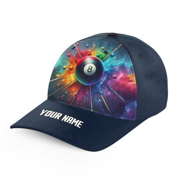 Personalized Colorful Painted 8 Ball Billiard 3D Hats Cap For Pool Player, Custom Top Hat Billiards VHM1041