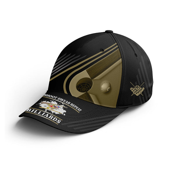 Personalized Customized Aim Shoot Swear Repeat Billiard Hats Cap For Billiard Players, Billiards Hat VHM0489