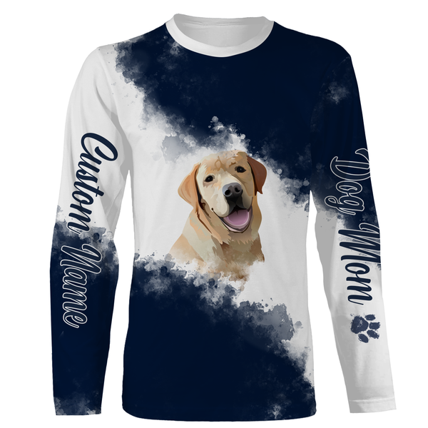 Love Labrador Retriever T-shirt Long Sleeve Hoodie| Custom Name Labrador Shirt for Lab Mom Lab Mama| JTSD298