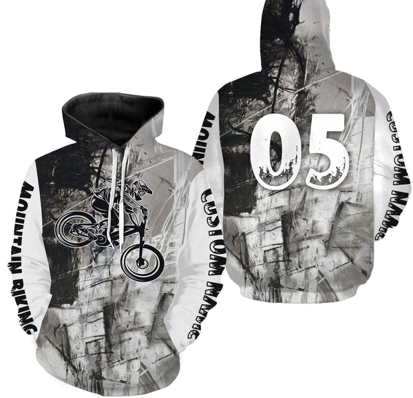 Mountain Biking Jersey Long Sleeve Hoodie Shirt for Adult Kid - Personalized Jersey for Bike Rider Cyclist - JTS422