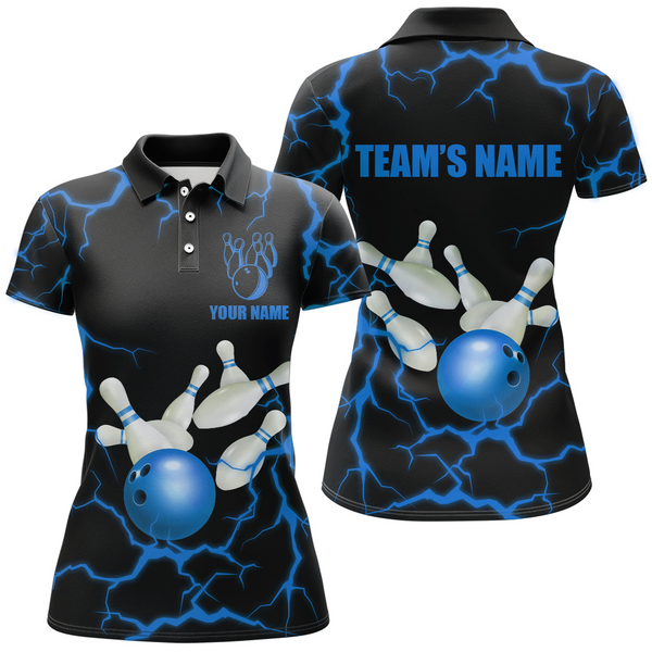Personalized 3D Women's Bowling Team Jersey Bowling Shirt American Bowling Polo Shirt QZT33