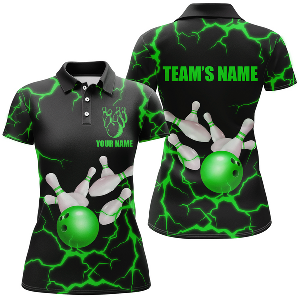 Personalized 3D Women's Bowling Team Jersey Bowling Shirt American Bowling Polo Shirt QZT33