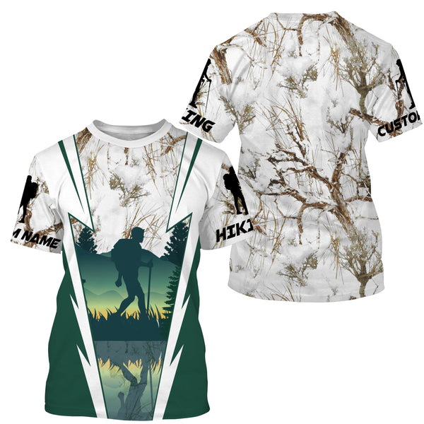 Custom Hiking Winter Camo Hiker Shirts for Men Hiking Long Sleeve UV Protection UPF 30+ Hiking Shirt| SP33
