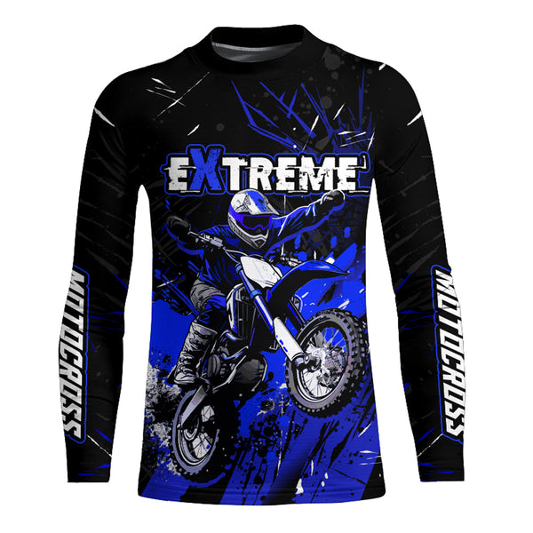 Jersey Custom Motocross UPF30+ Blue Dirt Bike Racing Jersey Men Women Kid Motorcycle Shirt XM20