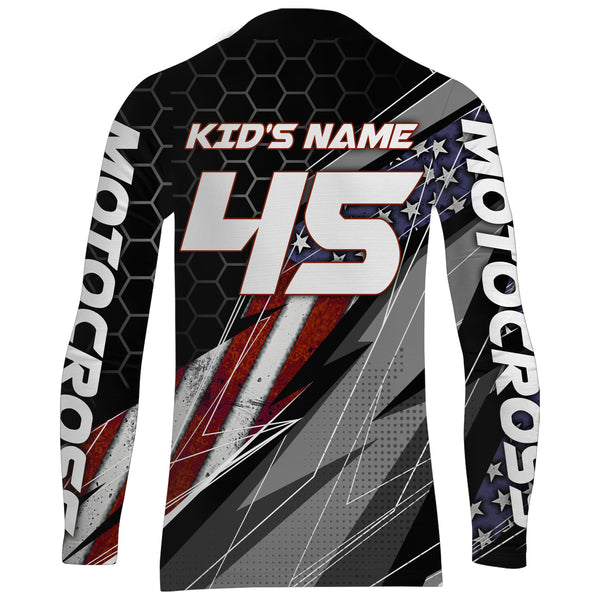 Custom Motocross Jersey American Kid&Adult UPF30+ Dirt Bike Racing Off-road Motorcycle Shirt| XM105