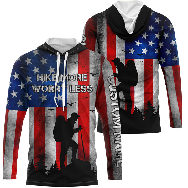 Patriotic Hiking Shirt For Men Women Upf30+ American Flag Hiking Shirts Short & Long Sleeve HM10