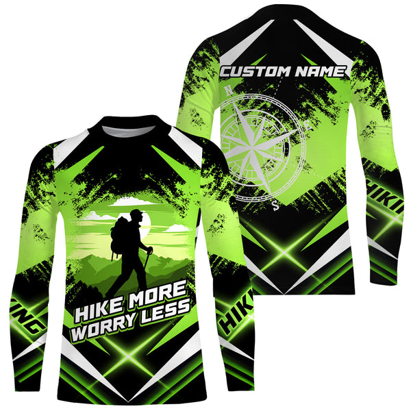 Green Hiking Shirt For Men Women Upf30+ Custom Hiking Shirts Short & Long Sleeved HM15