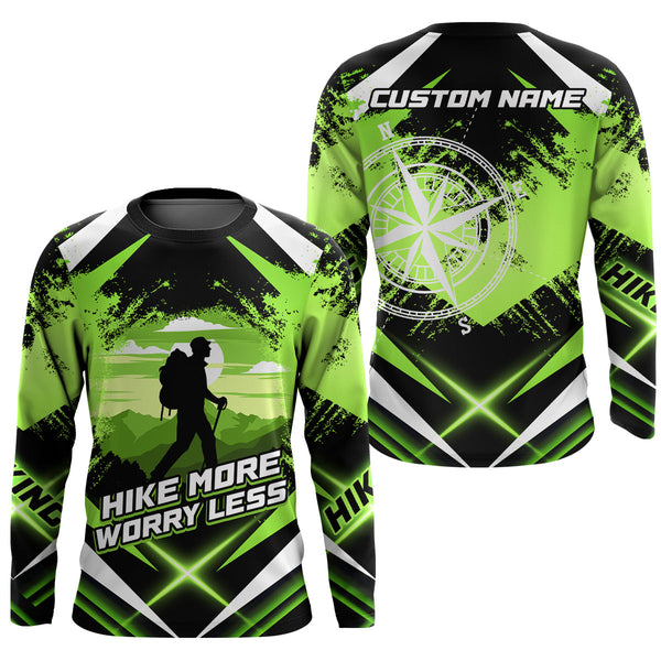 Green Hiking Shirt For Men Women Upf30+ Custom Hiking Shirts Short & Long Sleeved HM15