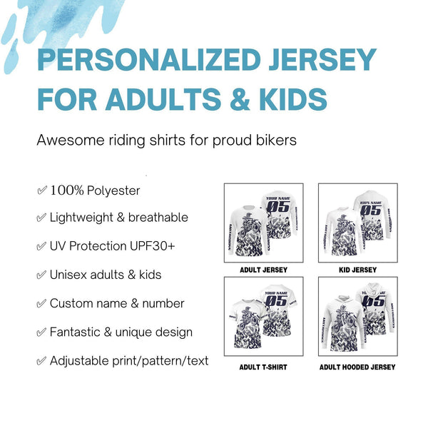 Custom motocross jersey UPF30+ kids men women dirt bike racing long sleeves off-road motorcycle NMS1039