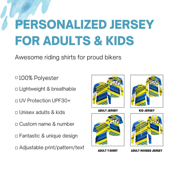 Custom Name Number Motocross Jersey UPF30+ Kids & Adults Dirt Bike Motorcycle Off-road Racing Outfit NMS1035