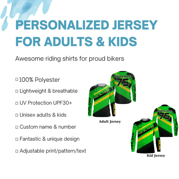 Motocross racing personalized jersey UFP30+ adult kid dirt bike off-road long sleeves 3d print NMS1083